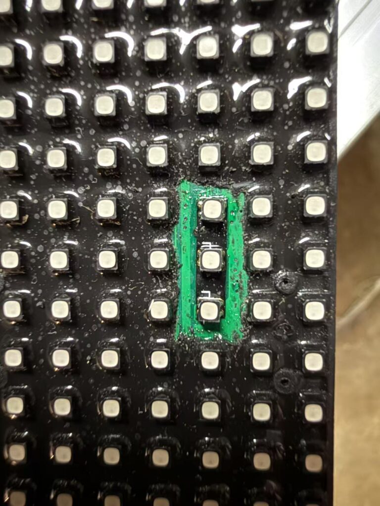 Absen P3: пайка светодиодов, восстановление дорожек, герметизация модуля