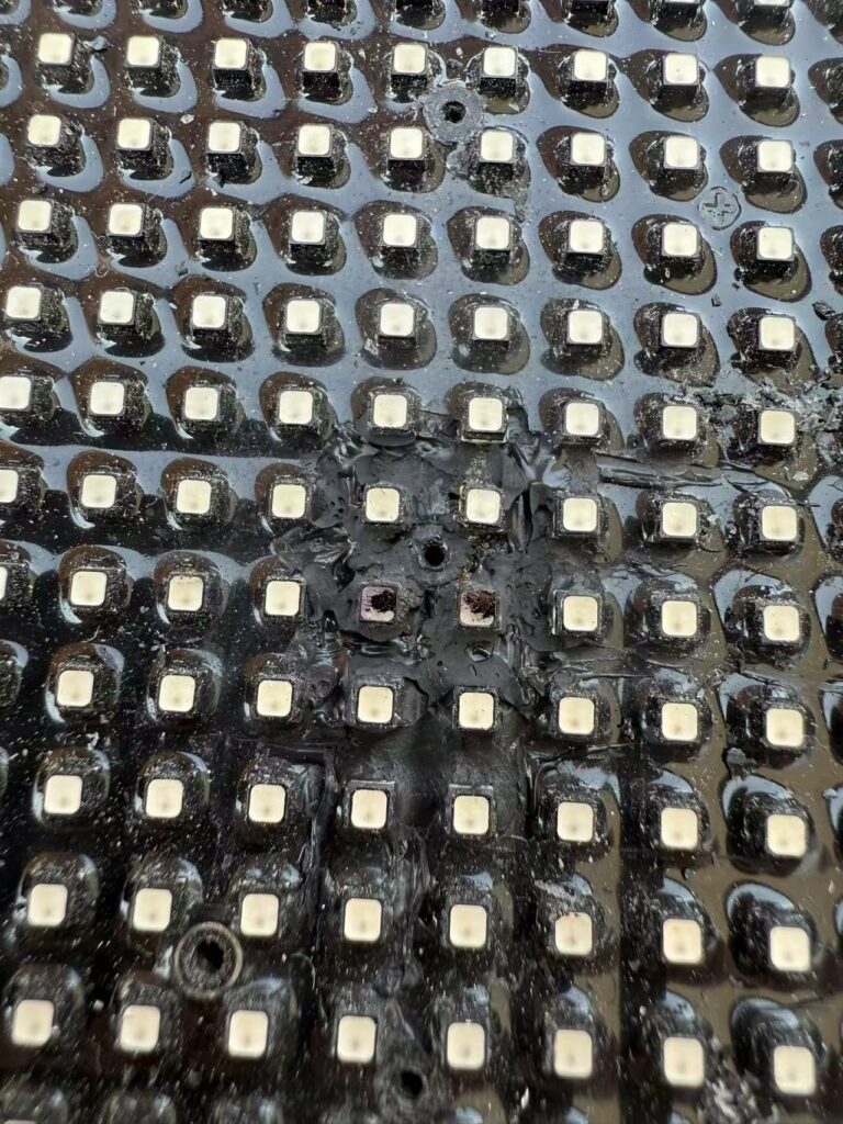 Absen P3.9: пайка светодиодов, герметизация модуля